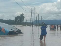 Bus Nekat Menerobos Banjir di Kerinci Jambi dan Nyemplung ke Sawah