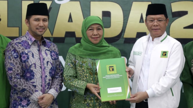 Khofifah Bersiap Menghadapi Lawan-lawannya di Jawa Timur, Termasuk Kiai Marzuki dan Risma dari PDIP